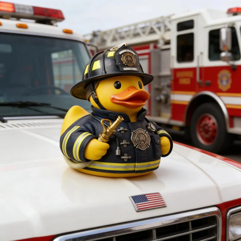 The 1736 Firefighter Duck Figurine 1736 Firefighter Duck Figurine