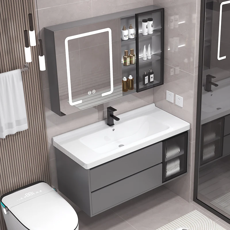 

Storage Simple Bathroom Cabinet Modern Light Luxury Solid Wood Organizer Cupboard Perfume Vanity Accessories Gabinete Furniture