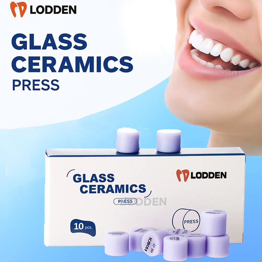 

10 шт. прессованных заготовок из дисиликата лития LODDEN, стоматологические керамические блоки, фиолетовые прессованные заготовки для ультратонких виниров MO/HT/LT