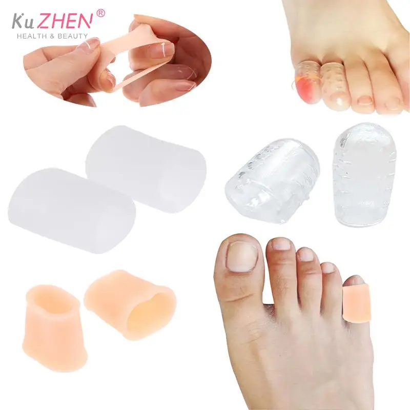 Toe Separator Silicone Gel Little Toe Tube Corns Blisters Corrector Pinkie Protector Gel Bunion Toe Finger Protection Gel Sleeve