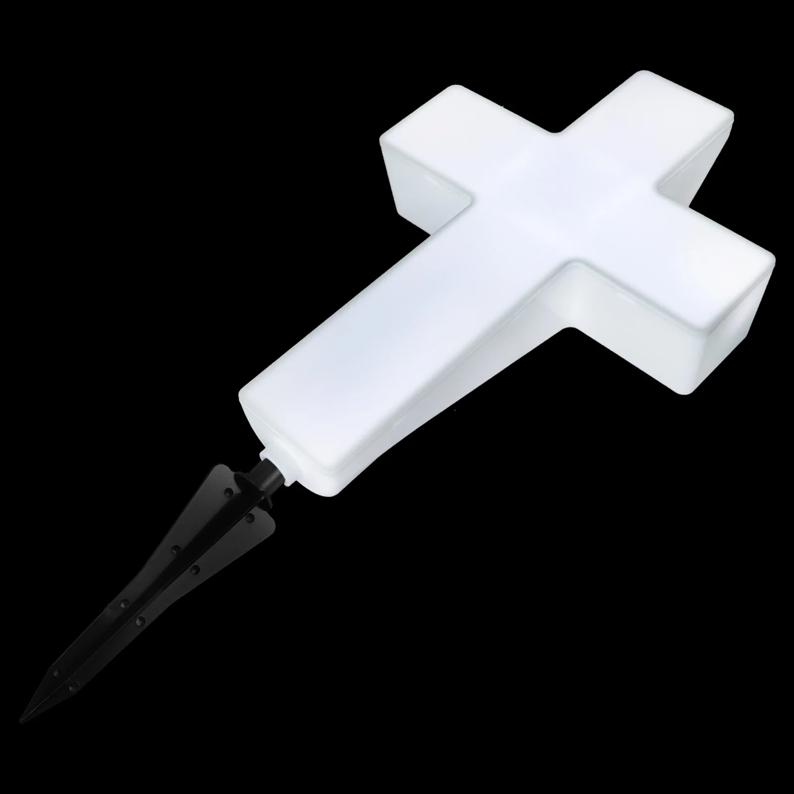 

Solar Powered Cross Light Waterproof Led Grave Marker For Cemetery Outdoor Memorial Decor Easy Ground Stake Installation Solar