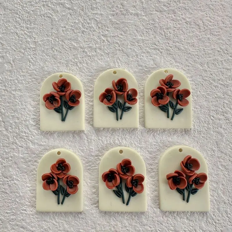 10pc Soft Pottery High-End Door Retro Sweet Flower Accessory