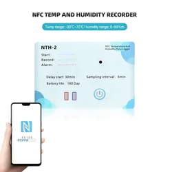 NFC Induction Temperature Logger Recorder Indoor Outdoor Weather Station Temperature and Humidity Recorder NTH-2/NT-2