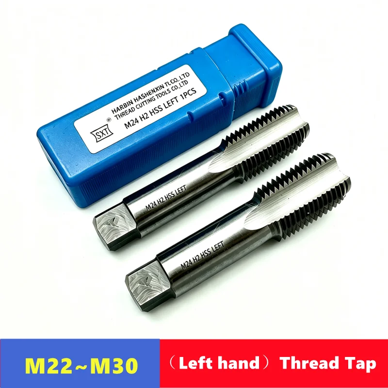 Metric Straight Groove Tap M22-M30 HSS Left-hand, Used for Machine Tool Metal Internal Thread Tapping Tool