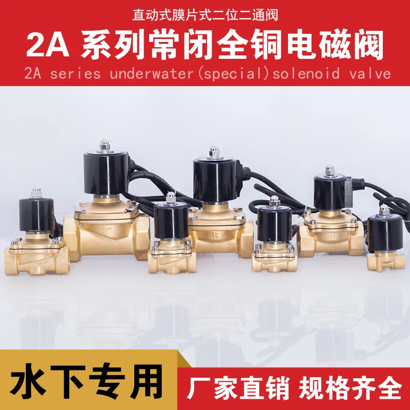 Waterproof solenoid valve, underwater special water valve, solenoid valve 3 minutes 4 minutes 1 inch 1.2 inches, etc