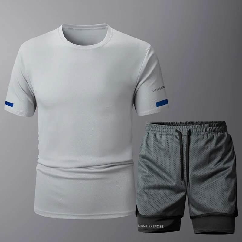 Vêtements de Sport pour hommes, ensemble de 2 pièces, survêtement, combinaisons de Sport pour hommes, ensembles de course à séchage rapide, jogging, entraînement, gymnastique, Fitness