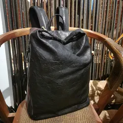 New high-end men's casual backpack Customized leather backpack