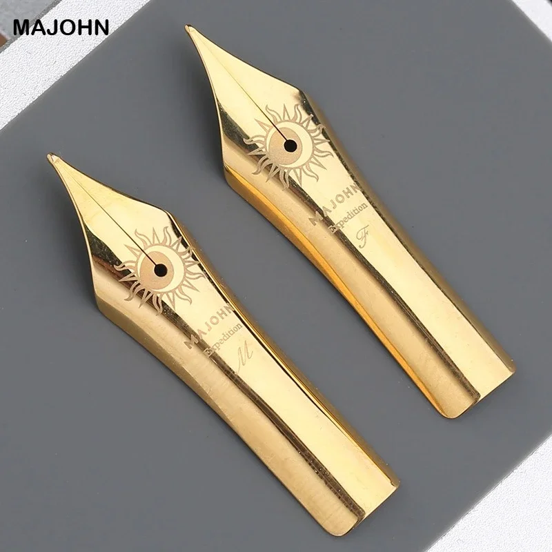 

Сменный наконечник для перьевой ручки MAJOHN F/M 8 # Наконечник типа 40, большой позолоченный, серебряный, глянцевый, офисный для канцелярских принадлежностей P139/P15.