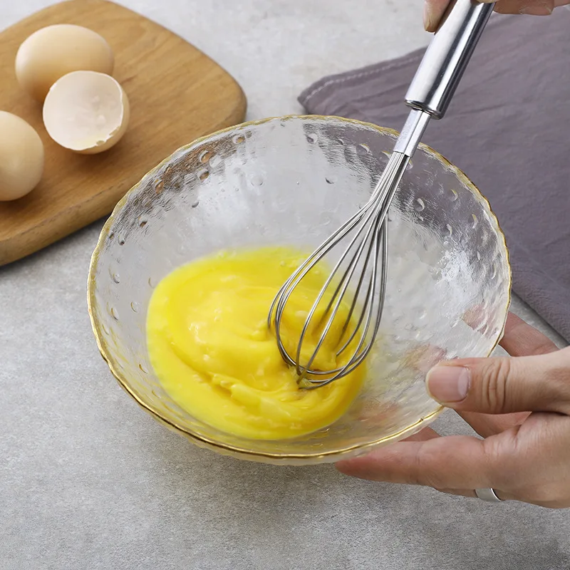 New Multifunctional Rotary Manual Egg Beater Mixer Mini Kitchen Egg Whisk Bake Tool Egg Agitator Stainless Steel Eco-Friendly