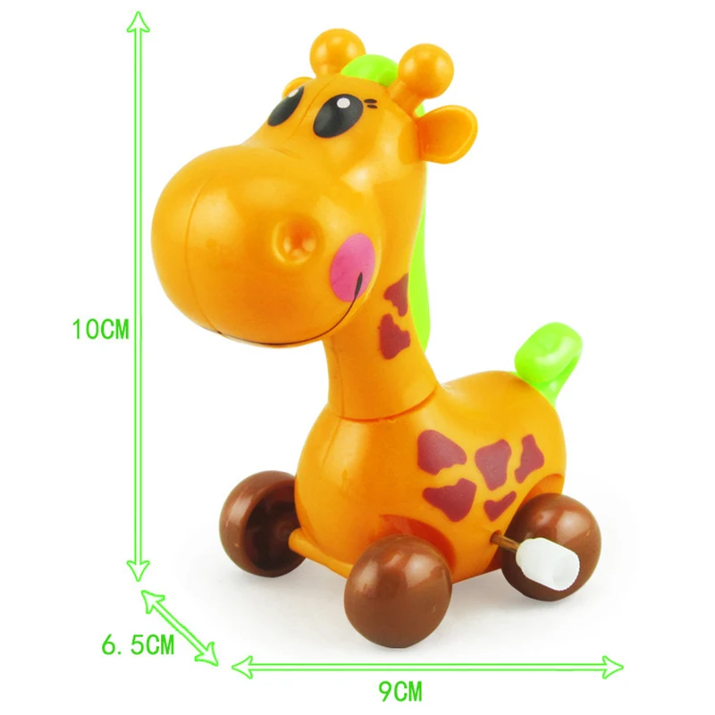 Criativo Cartoon Animal Wind-up Girafa Clockwork Brinquedos para crianças, Cute Puzzle Brinquedos para meninos, Holiday Party, Kids Birthday Gifts