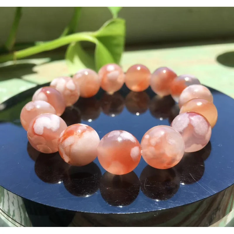 

Boutique Natural Primary Color Female Pink Cherry Agate Bracelet Sweet for Girlfriend