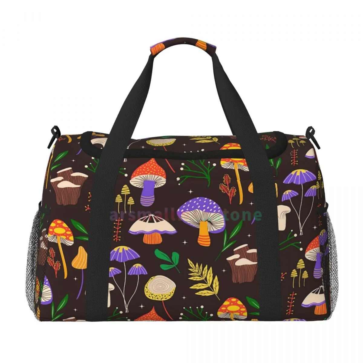 Mushroom Travel Duffel Bags Sport Gym Yoga Luggage Bag Personalized Weekender Bag with Shoulder Strap