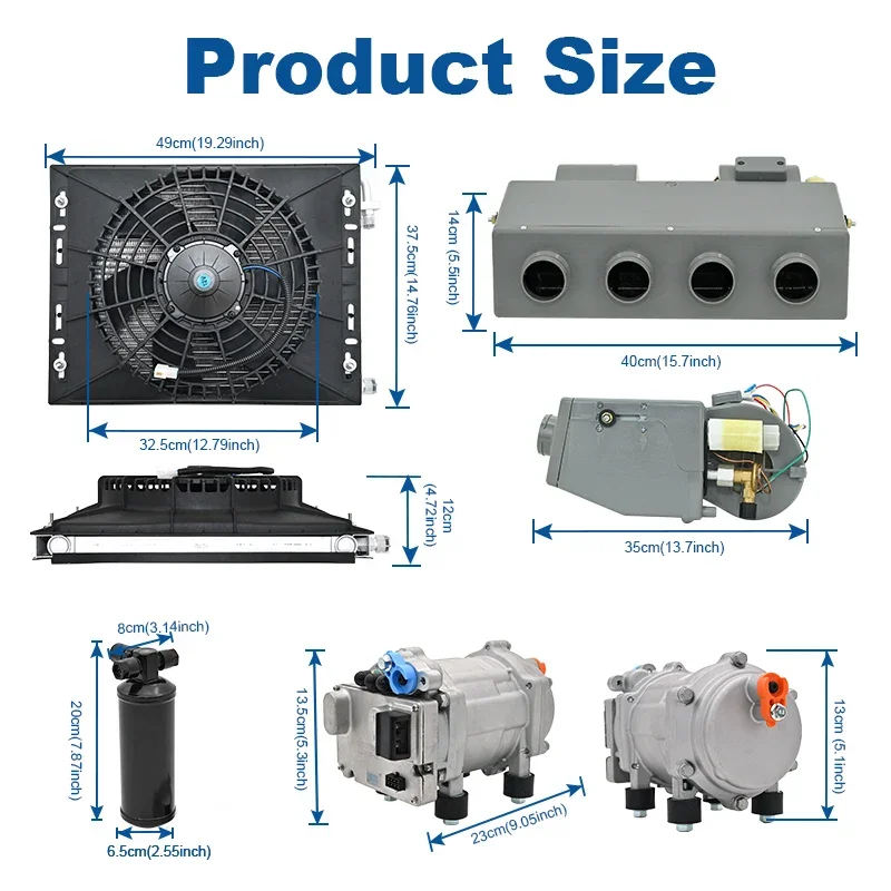 406-4 otwory chłodzące Uniwersalna elektryczna sprężarka powietrza do samochodu z systemem klimatyzacji 12 V/24 V - idealna kontrola klimatu w klimatyzacji