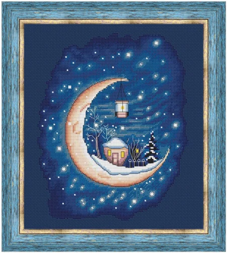 Winter on the Moon 29-34 Canvas Cross Stitch Embroidery Set Hobby Magic Room Decor Design A Bustling City Rainy Street 