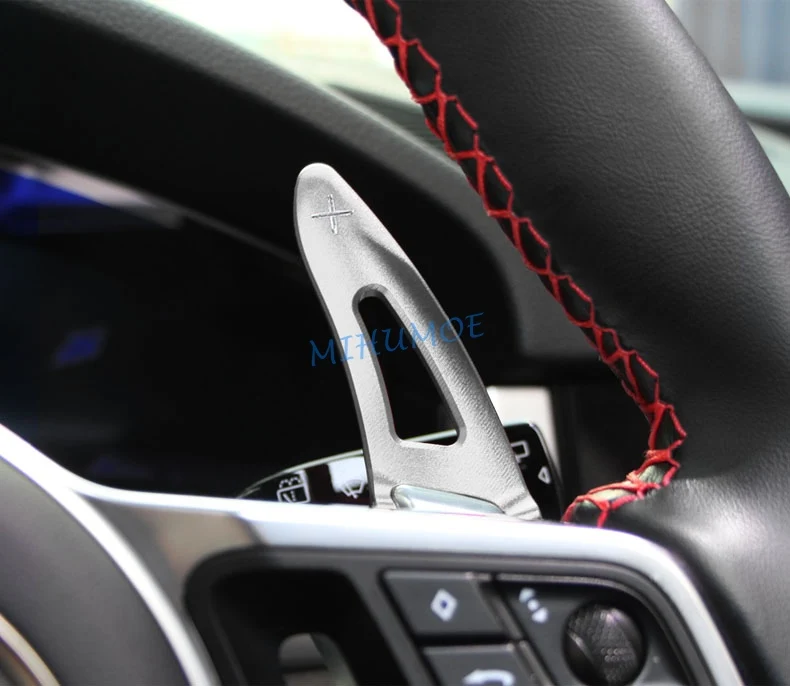 

For Porsche Macan Cayenne Panamera 718 Boxster Cayman Spyder Aluminum Steering Wheel Paddle Shifter Extension Silver Accessories