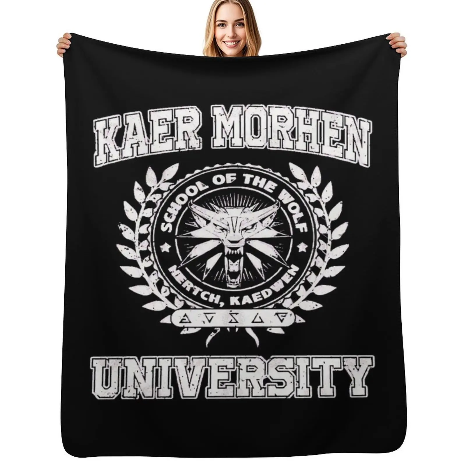 Kaer Morhen University T-Shirt Throw Blanket Cobertor aconchegante de microfibra para casa e quarto