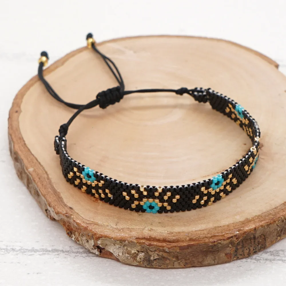 

Beaded bracelet Design Originality Eye One side Bohemia Adjustable Hand knitting Tide Simple Geometry Rice bead bracelet