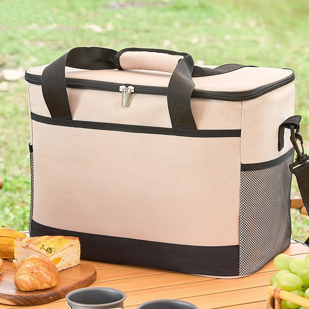 17L/30L Camping Picnic Bag Portable 4-6h Heat Preservation Insulated Lunch Bag Waterproof Large Capacity Food Tote Bag Pastry