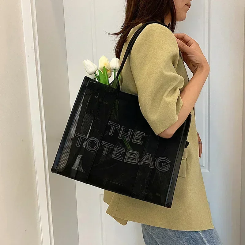 The Tote Bag For Women Designer Luxury Bag Clear Handbags Shopping Pink Transparent Shoulder Messenger Beach Hand Bags Purses