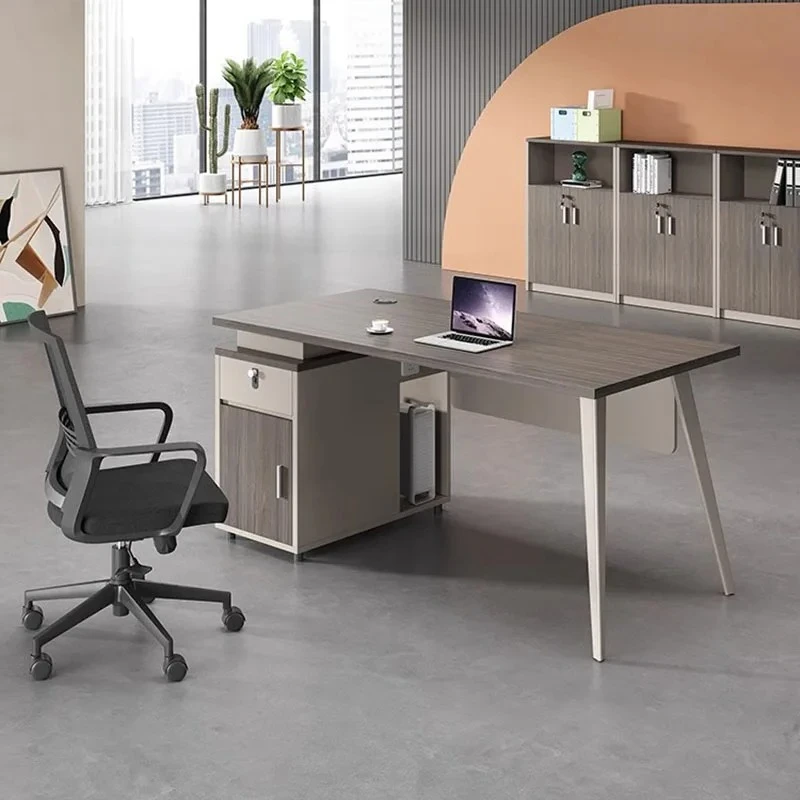 Escritorio de Computadora Impermeable para Estudio, Mueble de Oficina para Laptop con Archivador, Escritorio Ejecutivo de Madera