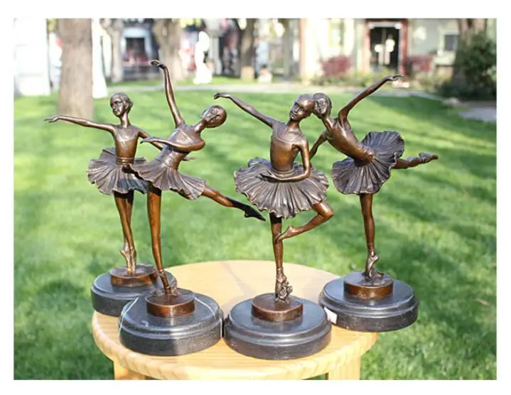 4PCS # LARGE # GOOD GIFT TOP COOL home bar decorative Ballet Music art Crazy dancing Ballet dancer bronze Sculpture statue