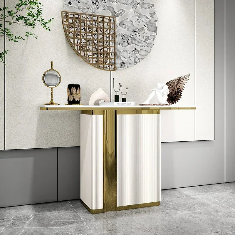 newLight Luxury Entrance Cabinet Advanced Entrance Platform Corridor Simple Modern Slate End View Platform