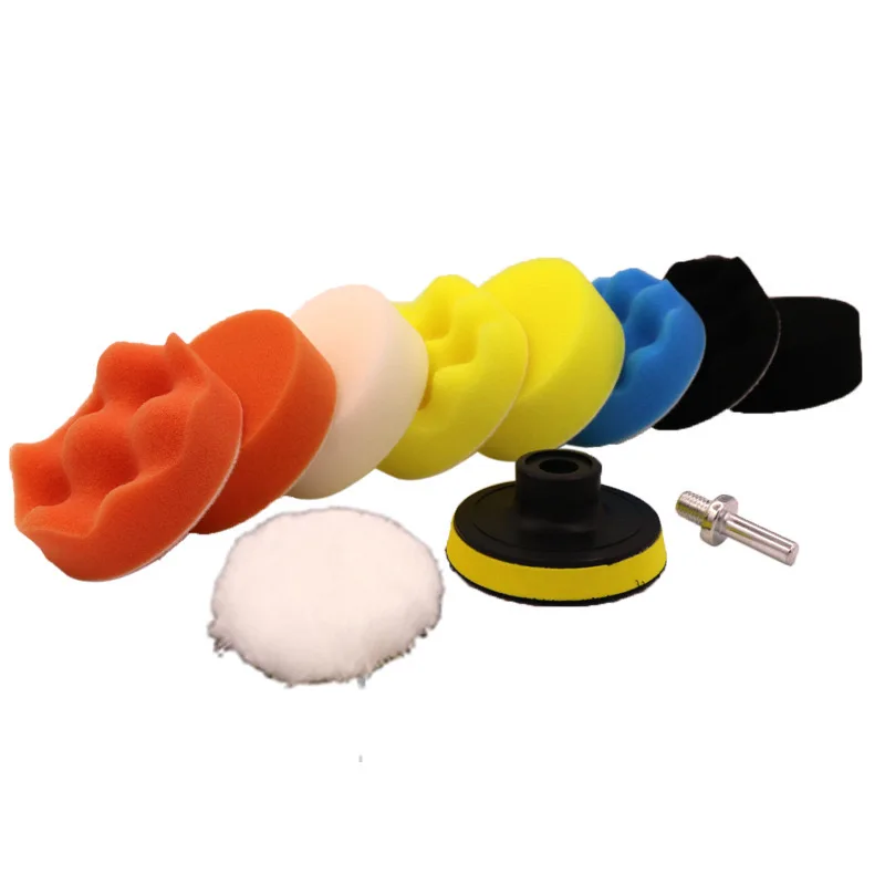 11PCS Car Foam Pad Buffer Kit Polishing Sponge Pads Kit Polishing Machine for Auto Motorcycle motor vehicle Removes Scratches