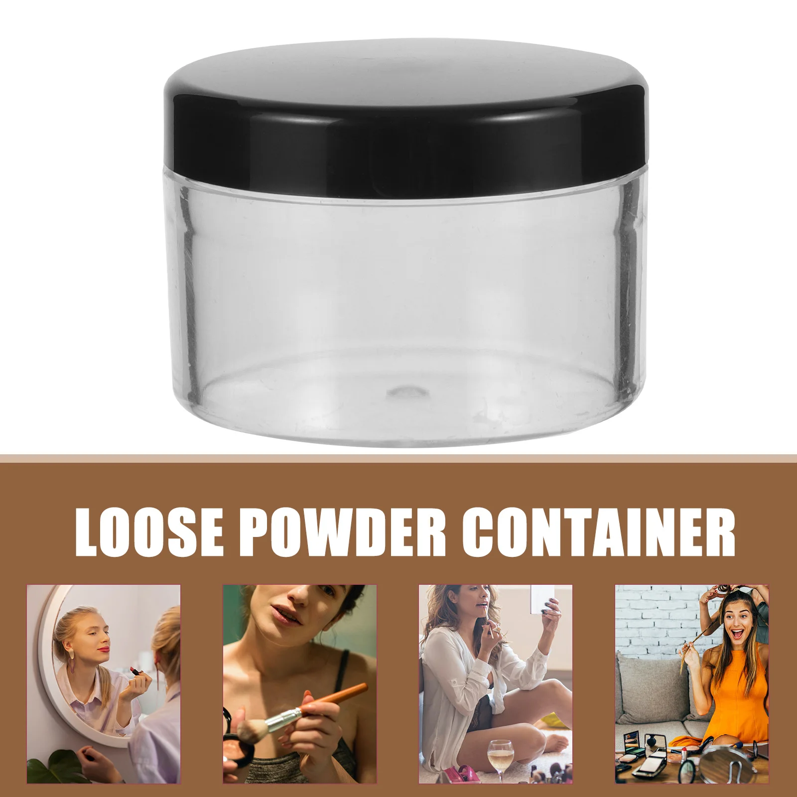 

2Pcs Airtight Lid Powder Container Portable Mini Containers with Lids for Body Dusting Talc Powder Makeup Storage
