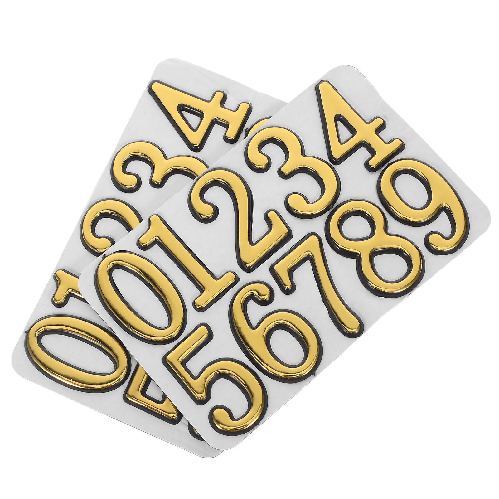 

2 Sets Number Sticker Stickers Door Numbers on Golden Plastic DIY Mailbox