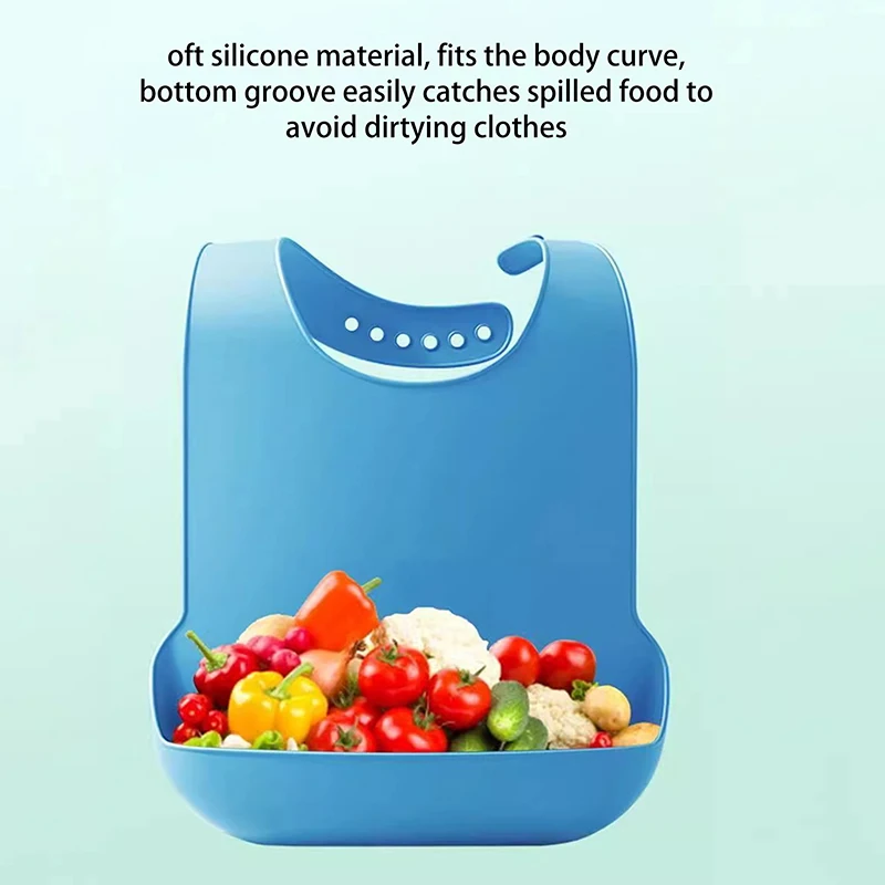 

1 шт., силиконовый нагрудник для взрослых, нагрудник для пожилых людей, водонепроницаемая ткань для отрыжки, большой размер, унисекс, регулируемый нагрудник, многоразовый, не требующий стирки, защита