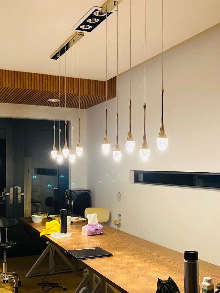 الحديثة الفاخرة كريستال الثريا معلقة الدرج قلادة مصباح المطبخ غرفة الطعام قلادة ضوء زخارف للحانات ضوء معلقة #1