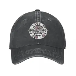 Floral Bullet Heavy Metal Punk Men Women Baseball Cap Guns N Roses Distressed Washed Caps Hat Outdoor All Season Travel Headwear