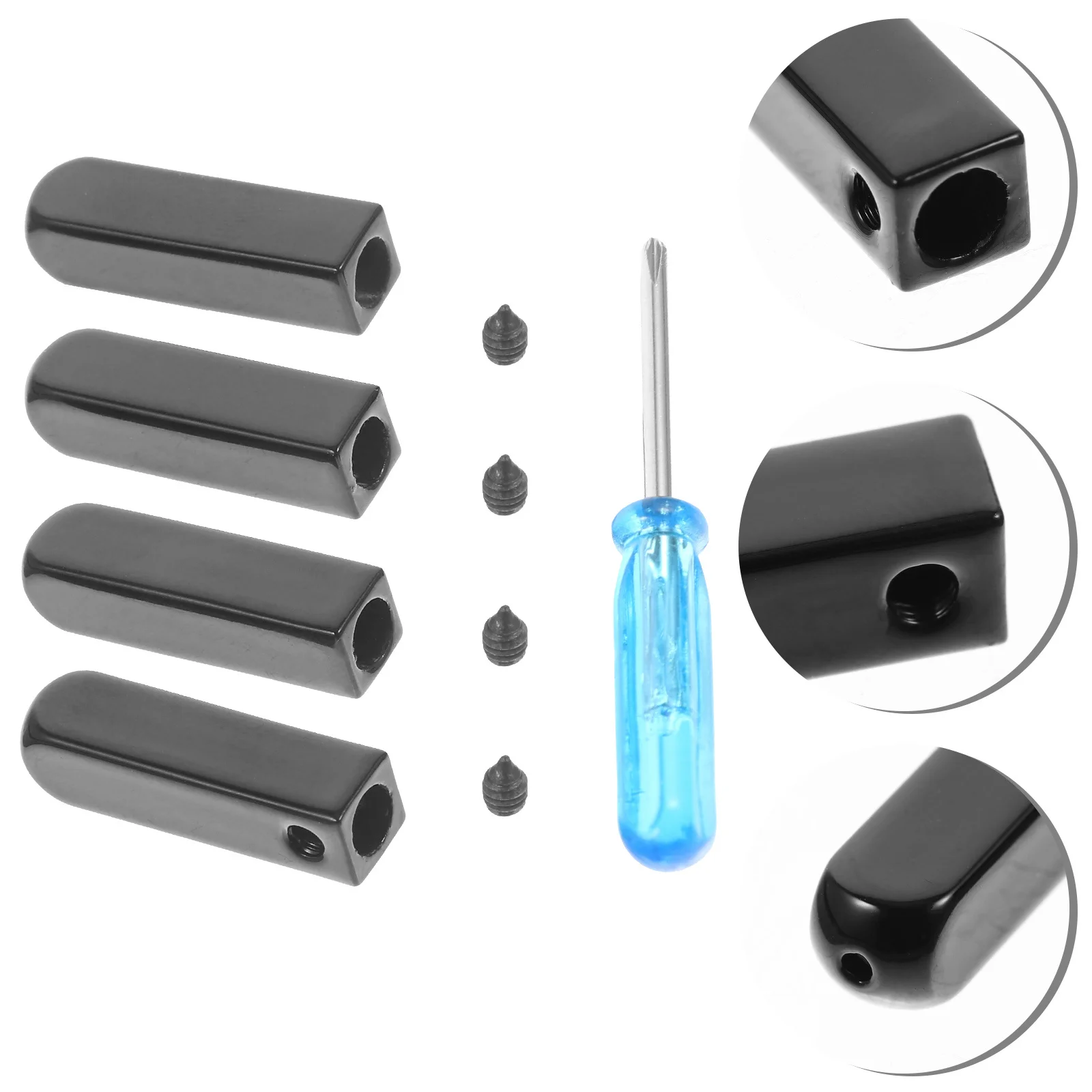 Metal Shoelace Tips Zinc Alloy Black Set Durable Anti Deformation Replacement Caps For Sneakers Shoe Accessories