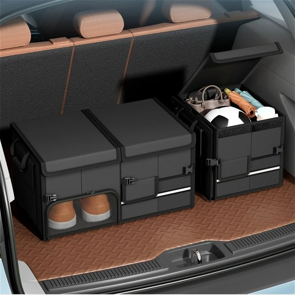

60L Large Capacity Car Trunk Organizer, Foldable Waterproof Storage Box Bag for SUV Sedan, Travel Outdoor Camping Fishing Gear