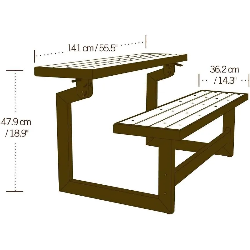 Banco/MESA Convertible 60054, construcción de madera de imitación