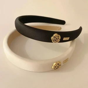 Kadınlar için zarif Sünger Saç Bantları, tek inci, Kamelya Kafa Bandı, kızlar için siyah beyaz Saç Bandı saç aksesuarları Şapkalar 6 Büyük satış bandolete de perolas-no. 6