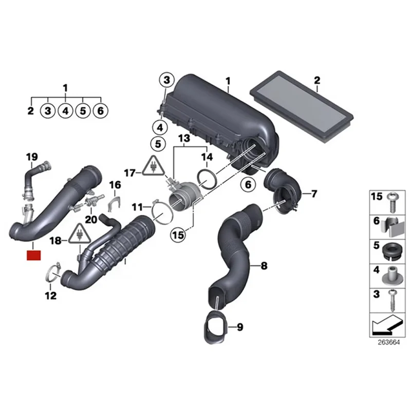

2X 13717627502 Car Engine Air Intake Pipe Hose Fit For BMW MINI Cooper S R56 Car Accessories