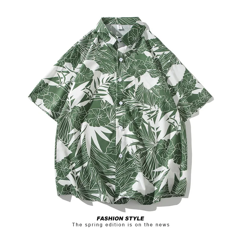 

Men Short Sleeve Shirt 2026 Summer Men Print Beach Shirts Sun Protection Cardigan Male Breathable Loose Tops