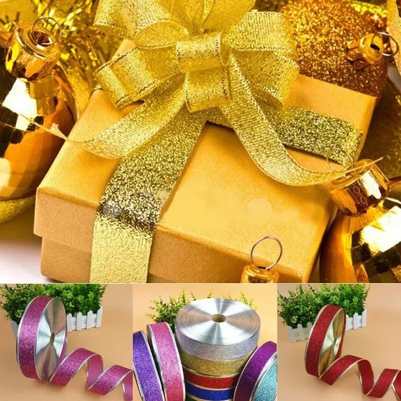 2M Sparkle Ribbon Glitter Ribbons Wedding Gift Wrapping Christmas Trees Party DIY Scrapbooking Crafts 5CM Wire Edged DIY Party