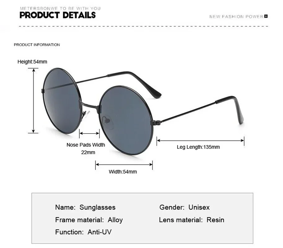 Очки солнцезащитные женские круглые, небольшие винтажные брендовые солнечные очки в металлической оправе, с защитой от ультрафиолета, модные