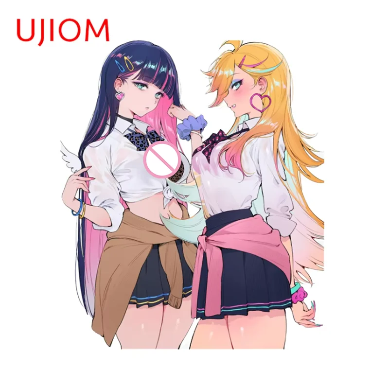 UJIOM Panty & Stocking Pretty Girls Wall Sticker Eye-catching Creative Anime Decal Interesting Coloful Room Decor Accessories
