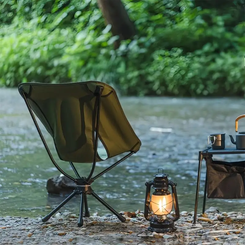 

U2JB Camping Chair for Adults, High Back Folding Camp Chair, Lawns Rotating Chair