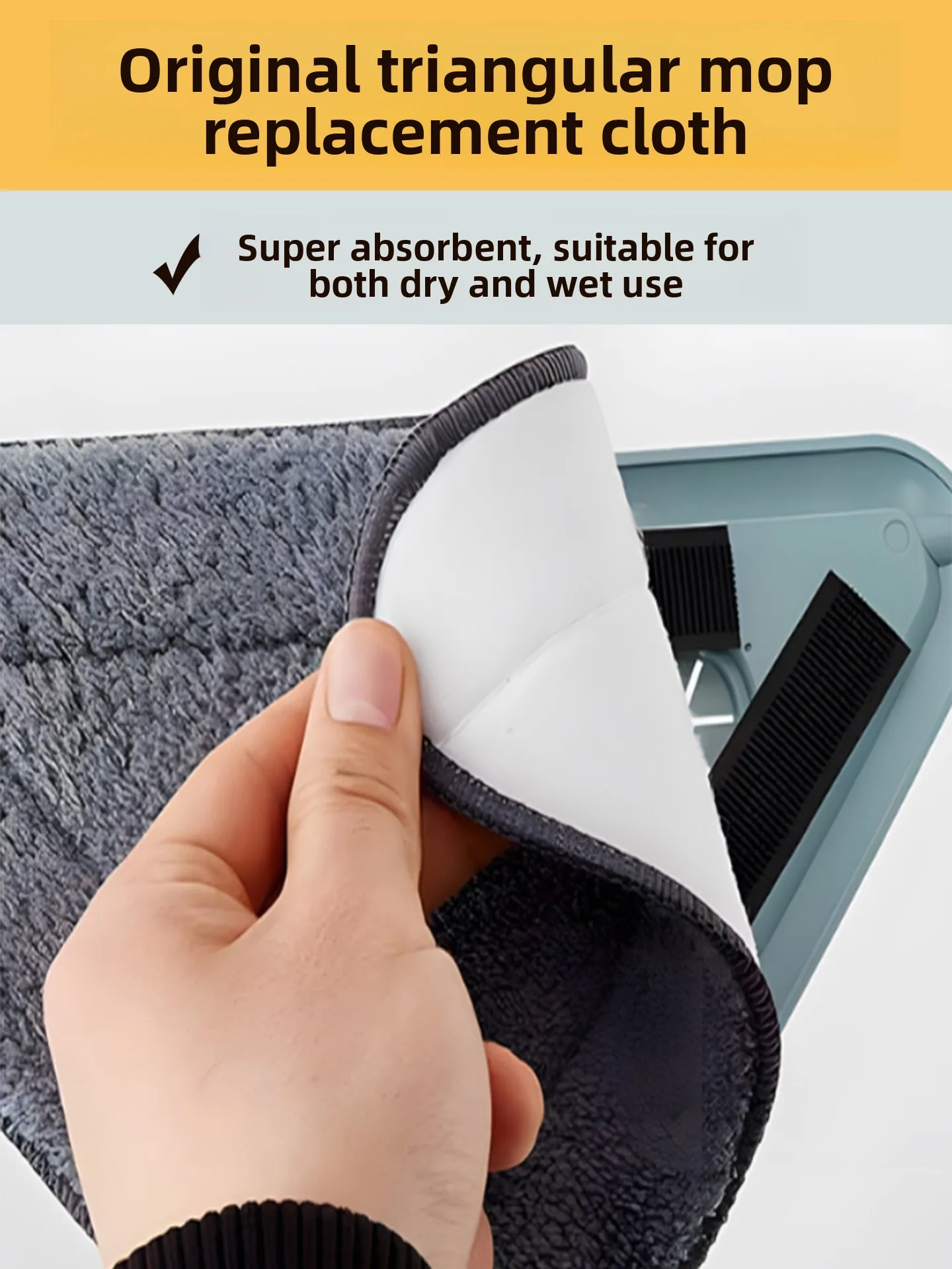 

Mop Head Replacement Cloth Household Cleaning Tool Durable Snowdonia Cloth Cover Stainless Steel Rod Manual Drive