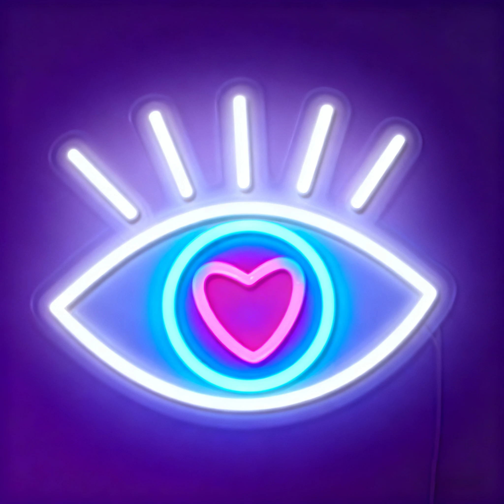 لافتة نيون على شكل قلب العين - ديكور حائط LED ملون لغرفة النوم والبار والاستوديو الفني | الضوء الروحي الذي يعمل بمنفذ USB | هدية فريدة من نوعها لبوهو #1