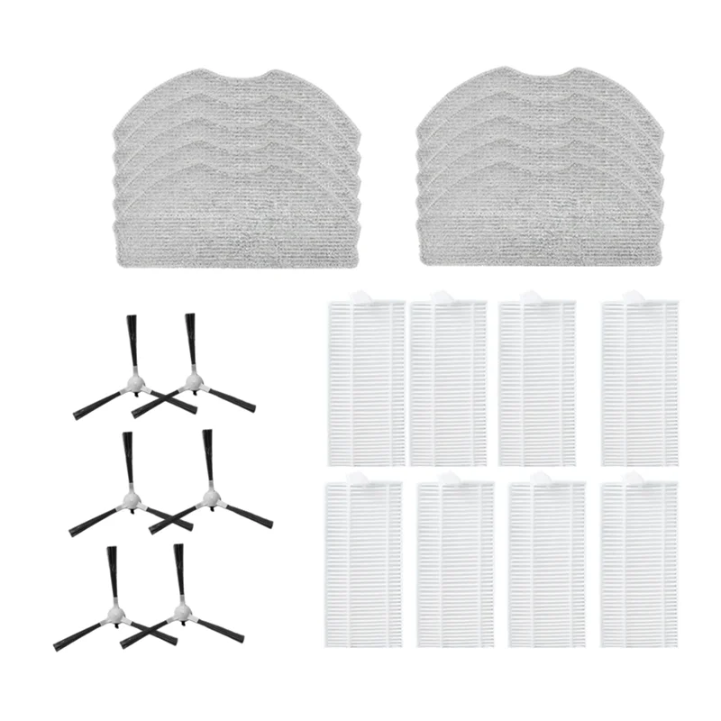 Promotion!24 PCS For ROPVACNIC S1 / A1, Tipdiy G90, Betboyles V75S, VIPSUN Z1 Robot Vacuum Side Brush Mop Filter Durable & Easy