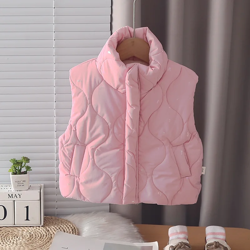 Girls Thick Vest Autumn Winter Children's Warm Velvet Tops Sleeveless Down Parkas Coats For Baby Girl Clothes Kids Outerwear 5Y