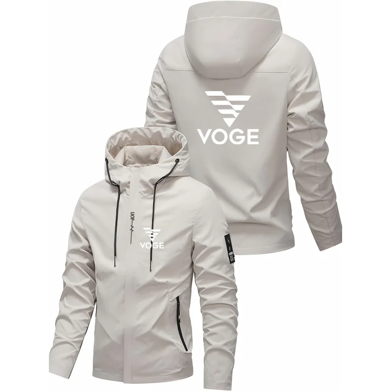 

Couple's jacket，"VOGE"Letter pattern print，Men's Outdoor Hiking Windproof Jacket，Multifunctional casual hoodie