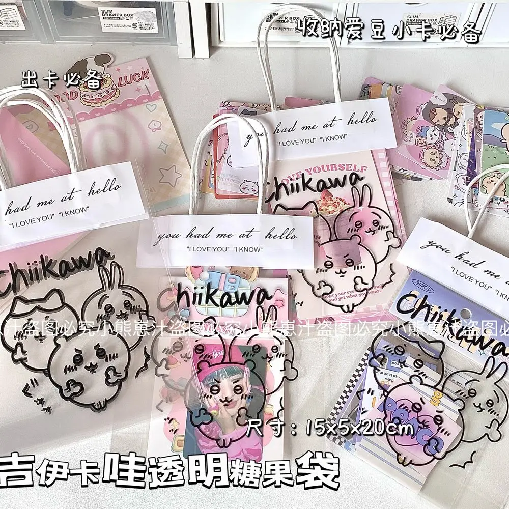 New 2024 Anime Kawaii Chikawas Transparent Candy Handbag Hachiwares Usagis Cartoon Gift Bag Cute Girl Shopping Transparent Bag