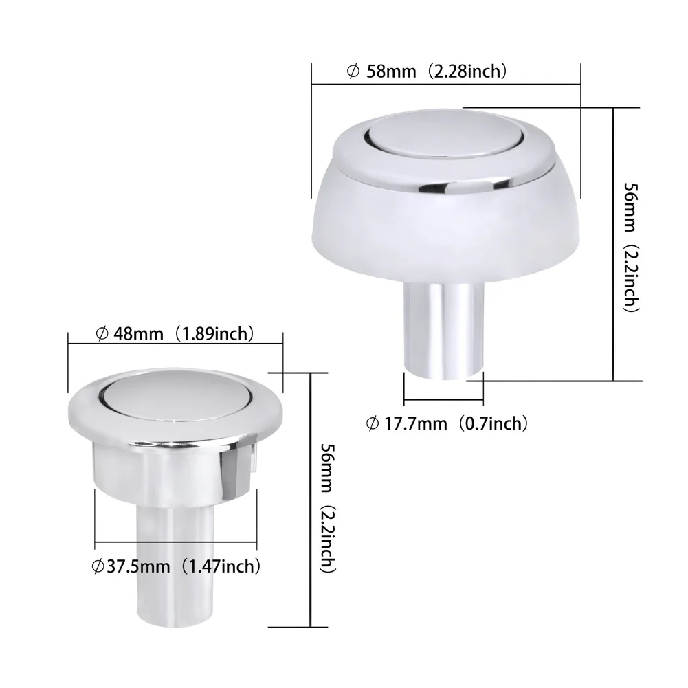 ABS Toilet Tank Flush Button Replacement For FOR Siamp Storm Drain Valve Holes Manual Measurement Deviation Button