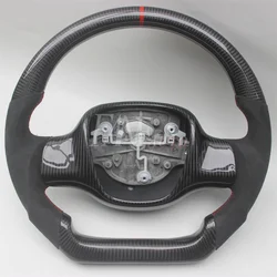 Replacement Real Carbon Fiber Steering Wheel with Leather for Smart Fortwo W451 2007-2014